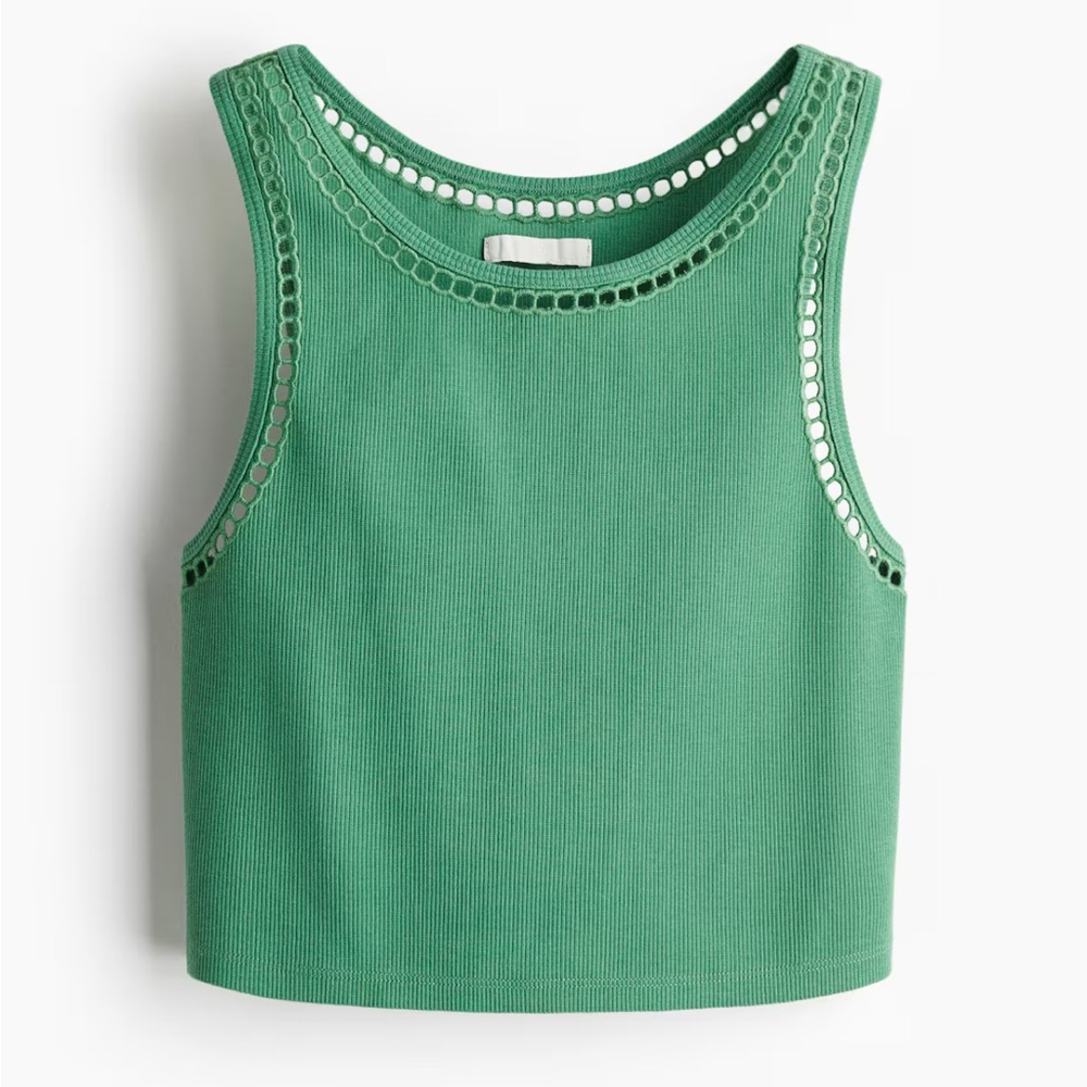 NWT H&M Crop Tank Top in Green
